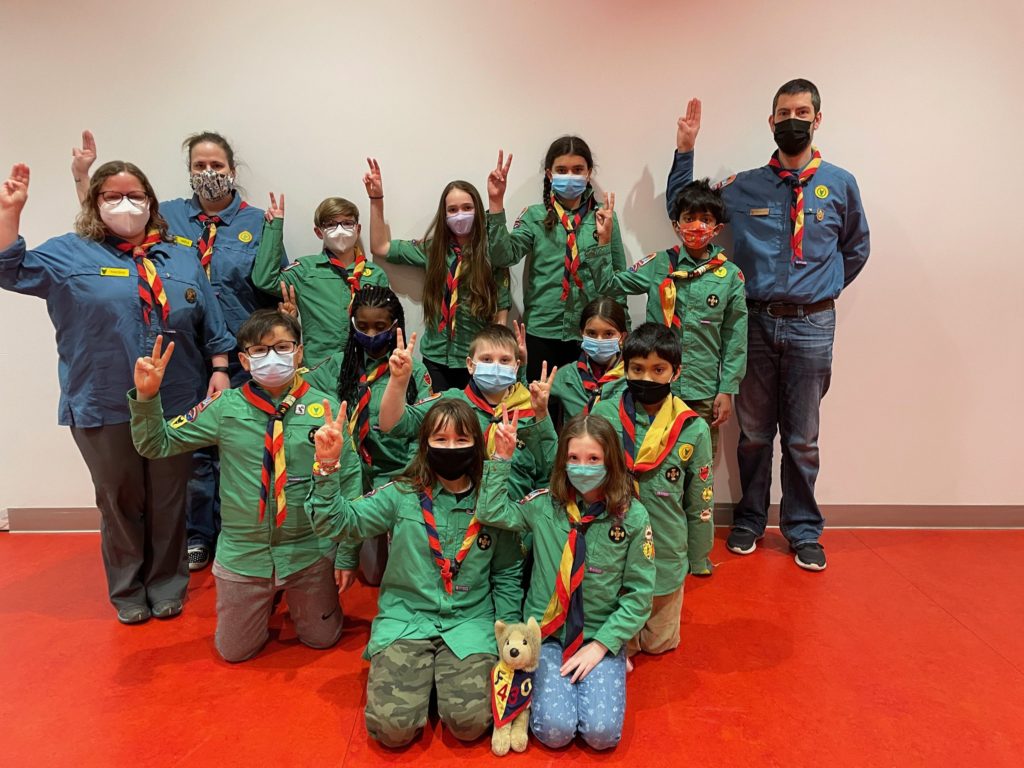 Group of scouts that donated to the animals
